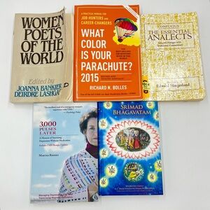 Bundle of 5 Random Books Poetry Job Hunting Confucius Memoir of Depression